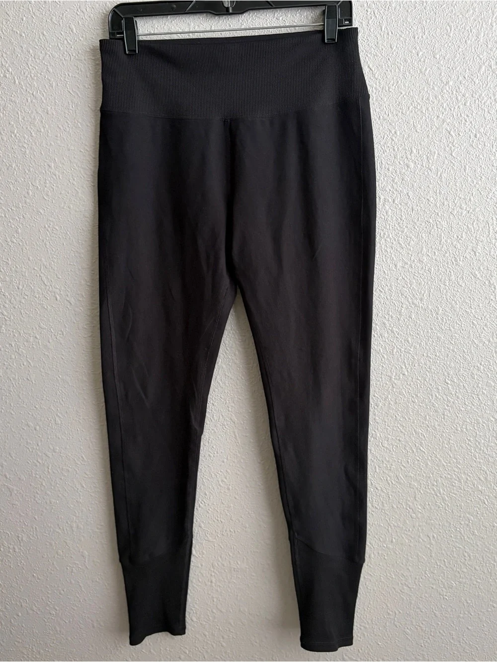 Alo Yoga Black Alosoft High Waist Lounge Leggings With Ribbed Waist Ankles